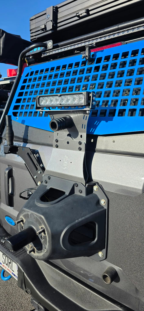 Ford Bronco third brake light bracket with Diode Dynamics SS10 mounted on the rear tire carrier