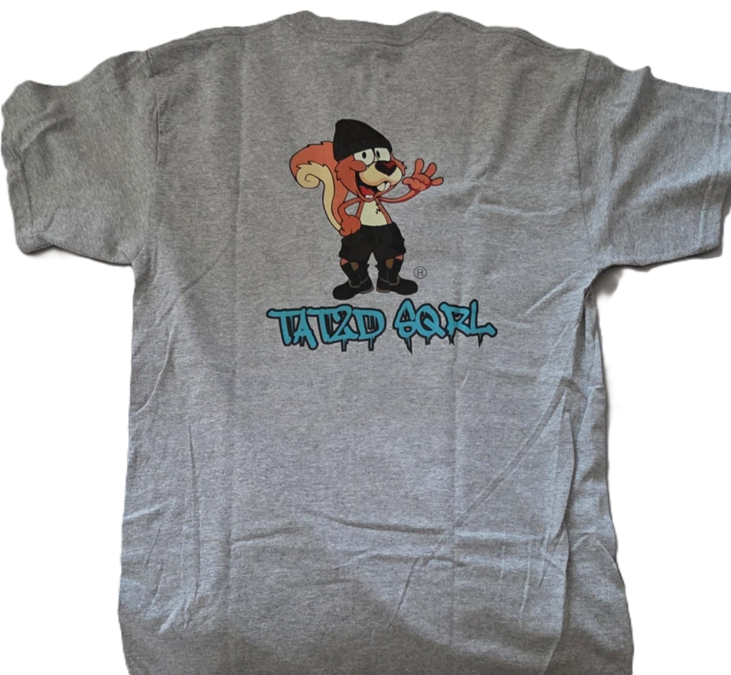 D.A.R.E. T-shirt back design featuring the TAT2D SQRL logo