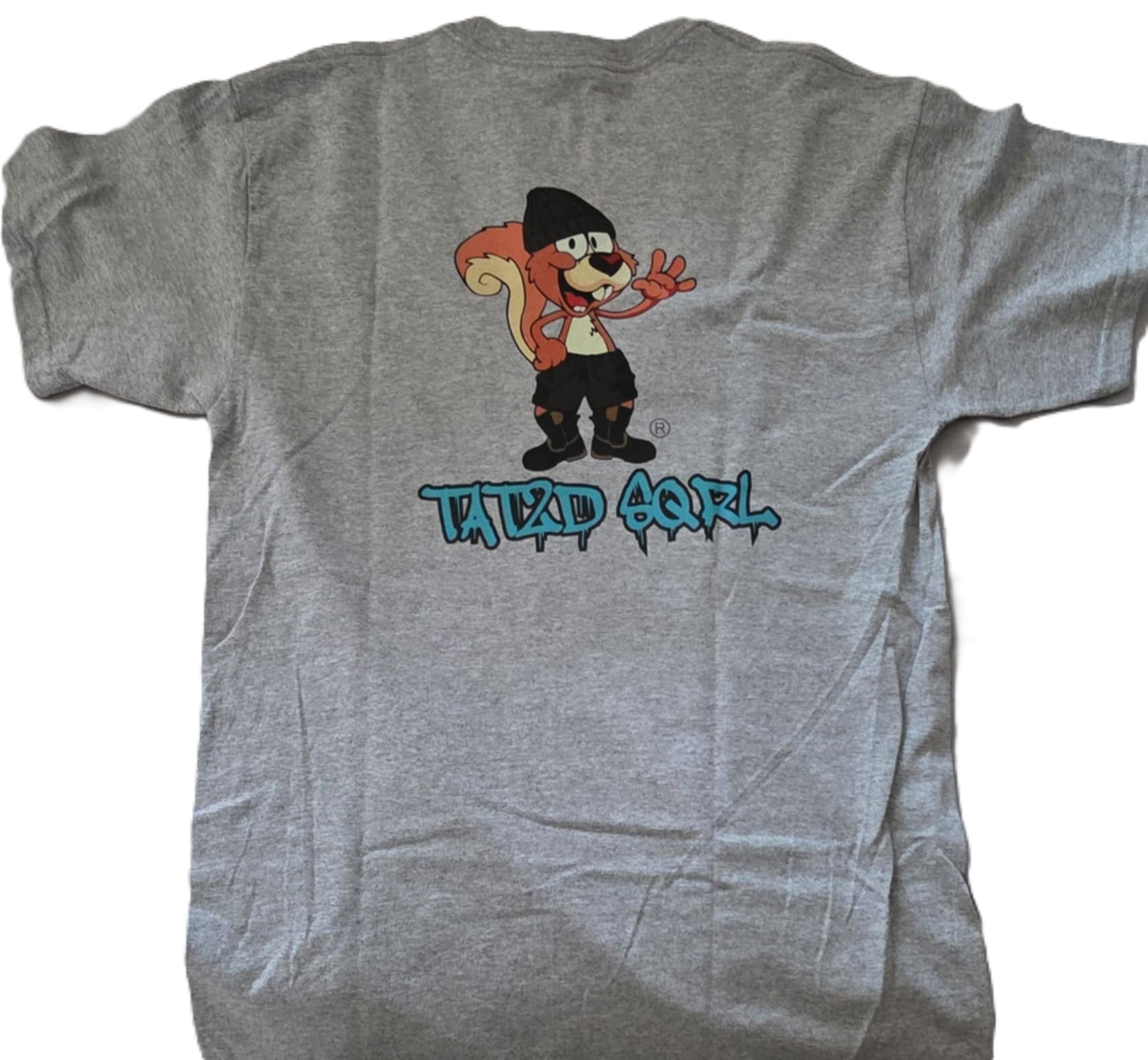D.A.R.E. T-shirt back design featuring the TAT2D SQRL logo