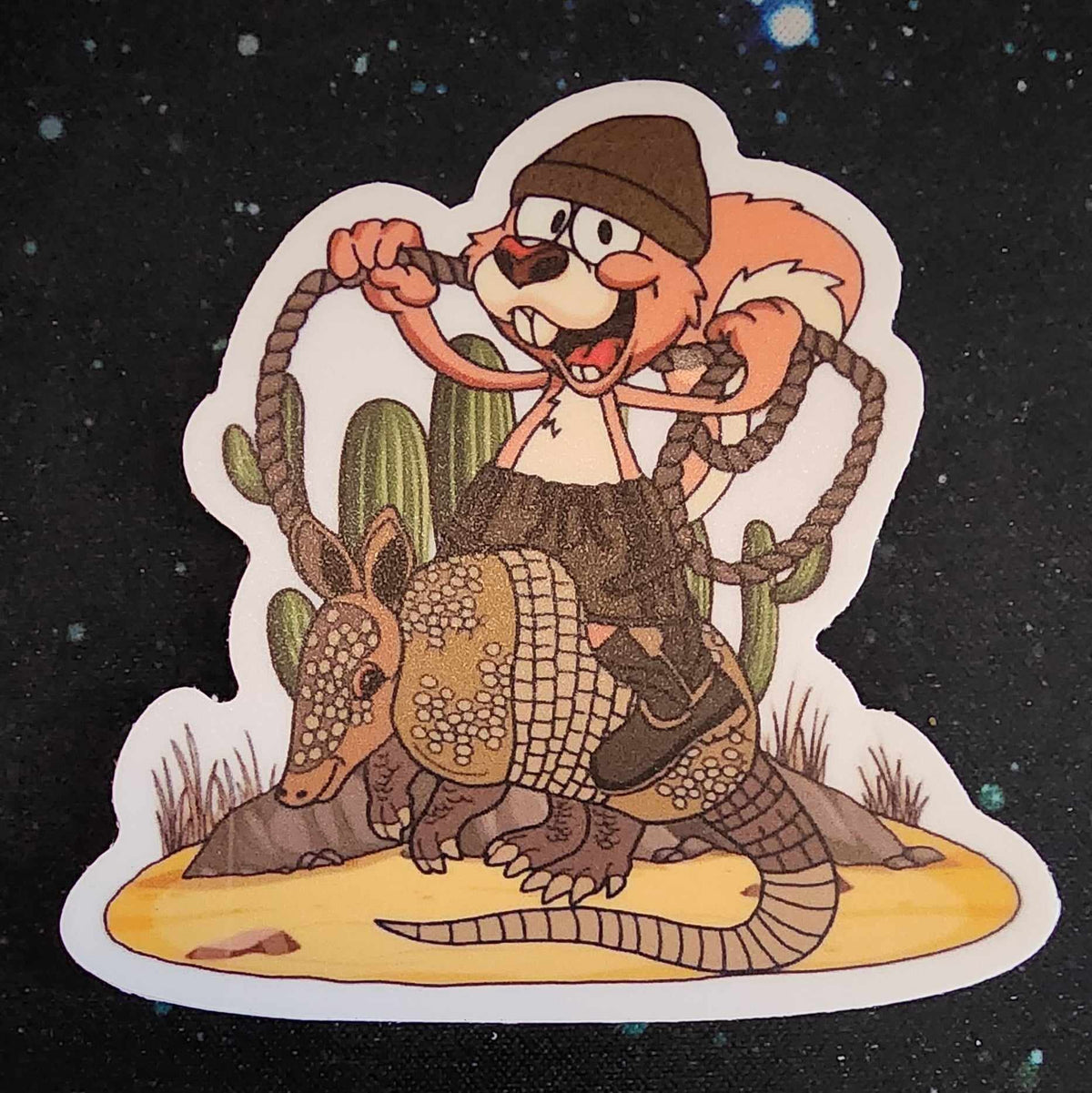 SQRL and Armadillo sticker design