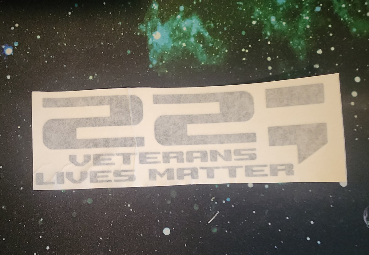 Black 22 Veterans Lives Matter vinyl decal
