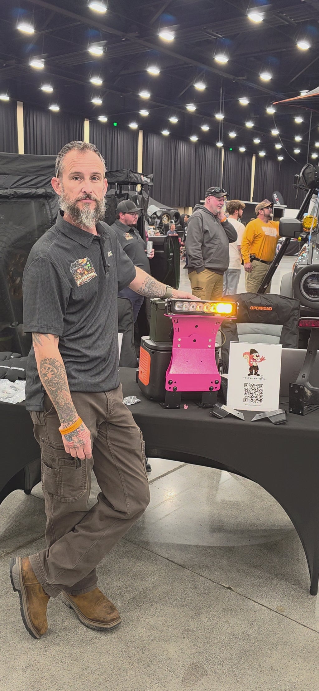 TAT2D SQRL Ford Bronco third brake light bracket kit on display at a car show