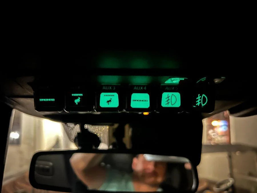 Printed Series Auxiliary Switch Labels (Upfitter) - 2021+ Bronco / F-150 Tremor / F-150 Raptor / Ranger Tremor / 2023+ Super Duty / 25+ Bronco Sport